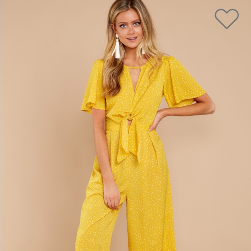 Yellow polka dot jumpsuit